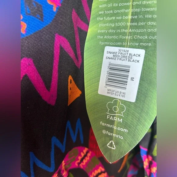 Farm Rio Snake Garden Midi Dress - Picture 2 of 6